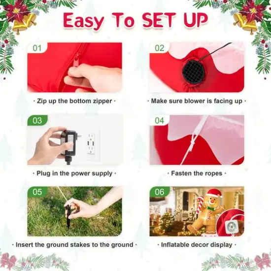 Glitzhome&reg; 6ft. Lighted Inflatable Rotating Gingerbread Man D&eacute;cor {6}