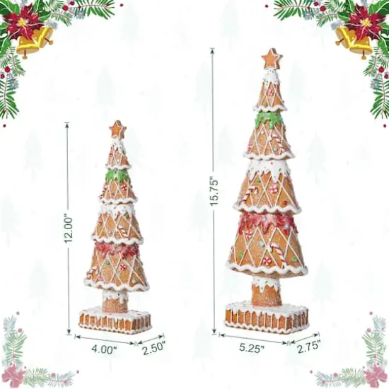 Glitzhome&reg; Resin Christmas Tree Table Decor Set {9}