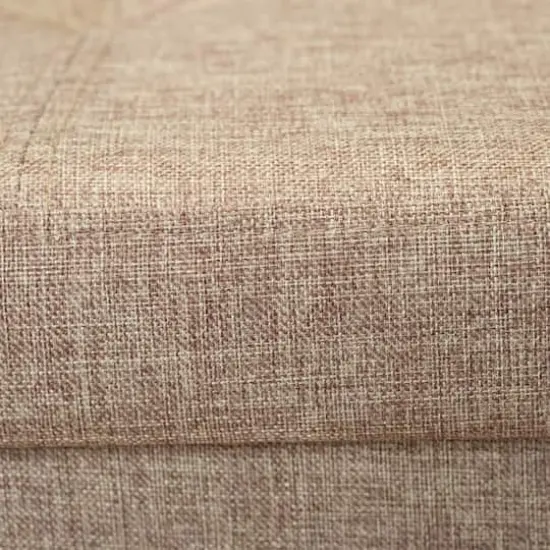 Simplify 30" Faux Linen Double Folding Storage Ottoman Natural {8}