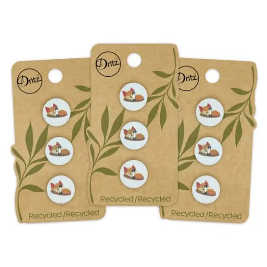 Dritz&reg; 15mm Recycled Cotton Fox Button, 9ct. Light blue {9}