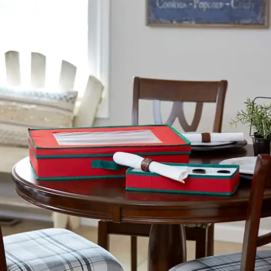 Household Essentials 19" Flatware Storage Box Red {3}