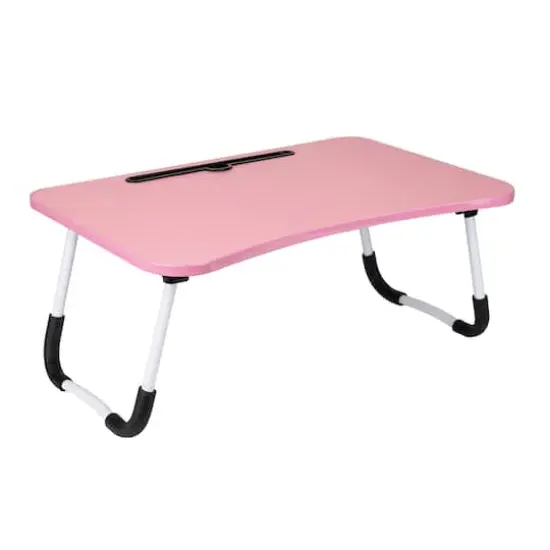 Mind Reader Freestanding Portable Foldable Lap Desk with Fold-Up Legs Pink {1}