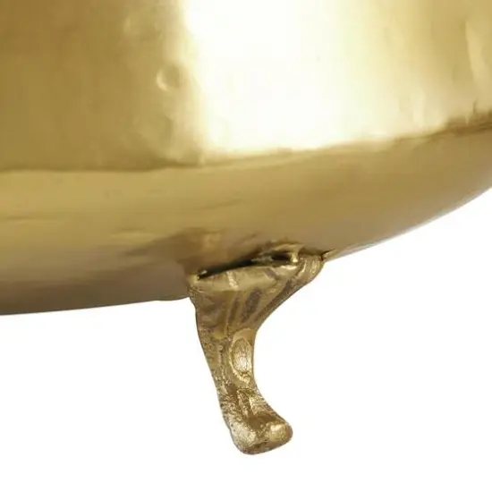 Gold Metal Scroll Foot Hammered Pot Planter Set {8}