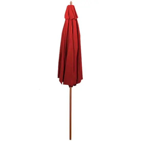 8.5ft. Outdoor Patio Market Umbrella with Wooden Pole Red {5}
