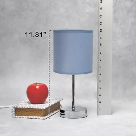 Creekwood Home Nauru 12" Brushed Nickel Petite Metal Stick Table Lamp Purple {5}