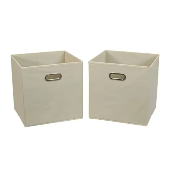 2 Pack Household Essentials 13" Fabric Storage Bins White {8}