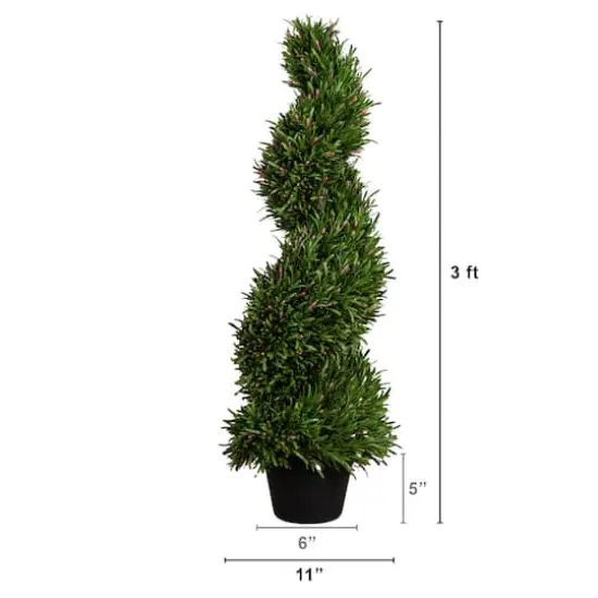3ft. UV Resistant Artificial Rosemary Spiral Topiary Tree (Indoor/Outdoor) {3}