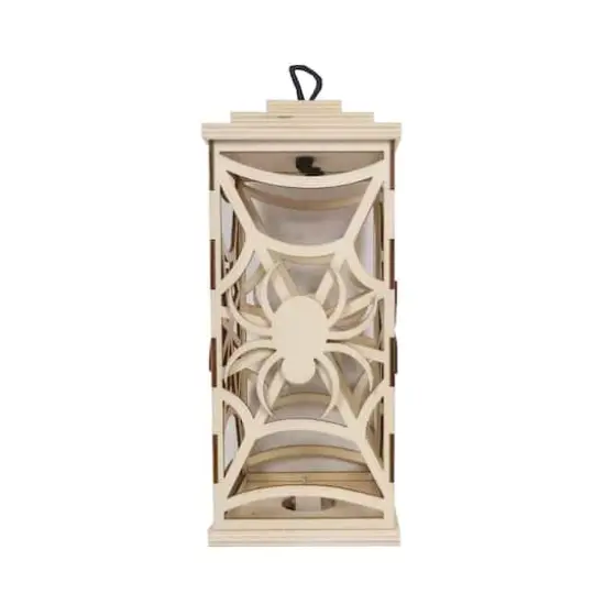 10" DIY LED Spider Wood Lantern D&eacute;cor by Make Market&reg; {5}