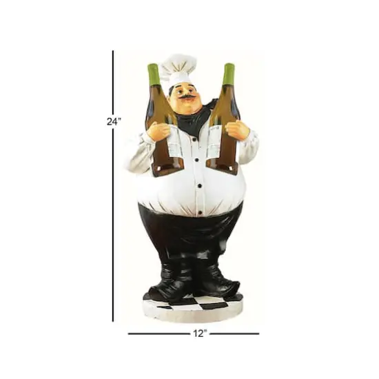 24" White Polystone Traditional Chef Sculpture {9}