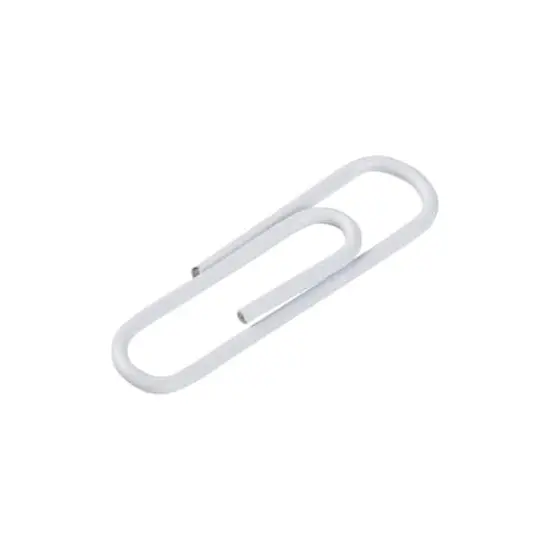 JAM Paper 1" Colorful Standard Paper Clips, 2 Packs of 100 White {6}