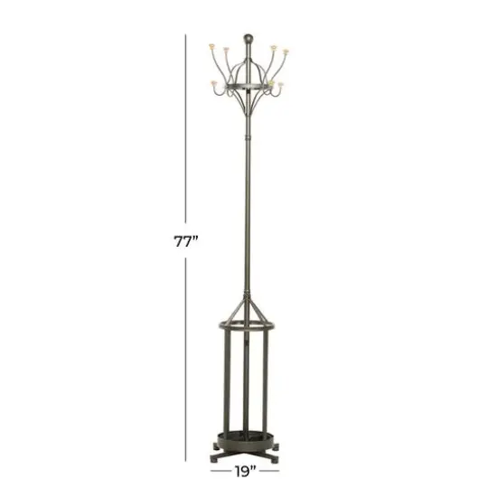 Black Metal Industrial Coat Rack, 19" x 77" {7}