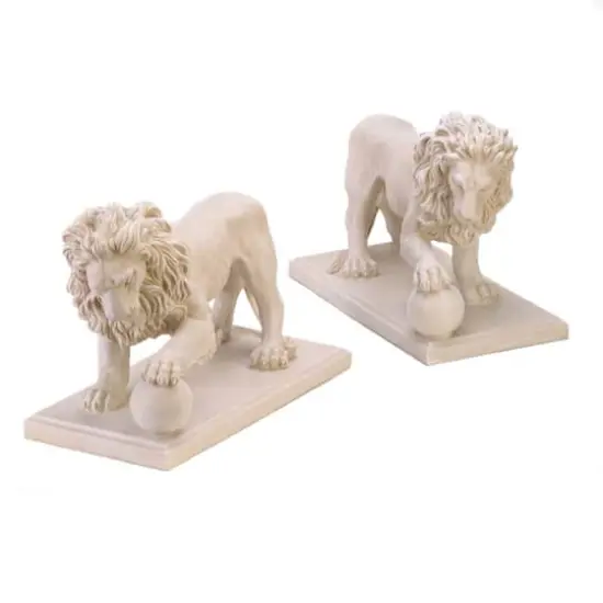 16" Regal Lion Statue Set {1}