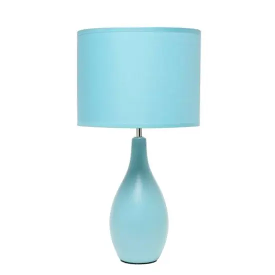 Creekwood Home Essentix 18" Ceramic Dewdrop Table Lamp Blue {1}