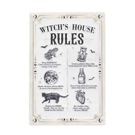 9.5" x 14" Witch's House Rules Wall Sign by Ashland&reg; {1}
