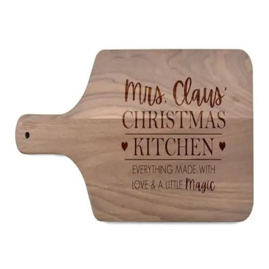 17" Mrs. Claus' Christmas Kitchen Walnut Paddle Cutting Board {1}