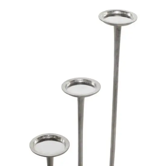 Aluminum Modern Candle Holder Set Silver {7}