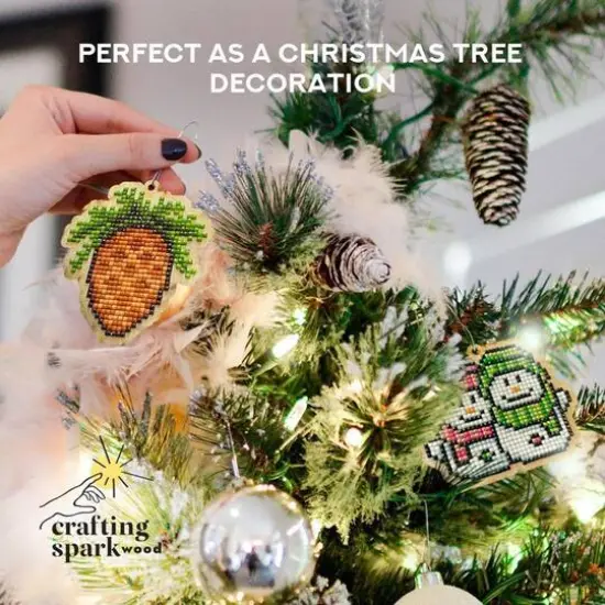 Wizardi Diamond Painting Ornament Kit Snowman {8}