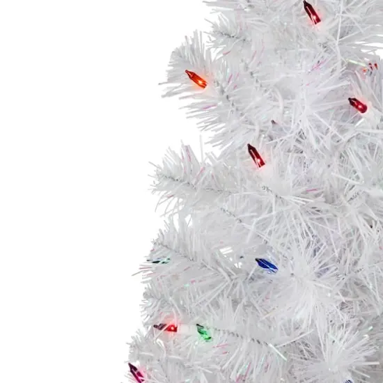 2ft. Pre-Lit White Rockport Pine Artificial Christmas Tree, Multicolor Lights {4}