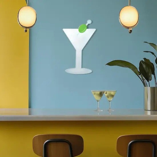 American Art Decor Tipsy Martini Wall Plaque - 15" x 24" x 8.75" {3}