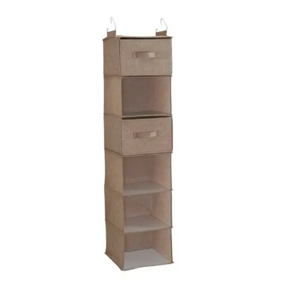 Household Essentials 6 Shelf Hanging Closet Organizer Brown {4}
