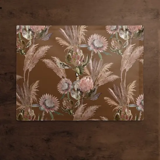 Protea Blooms Cotton Twill Placemat Rust {3}