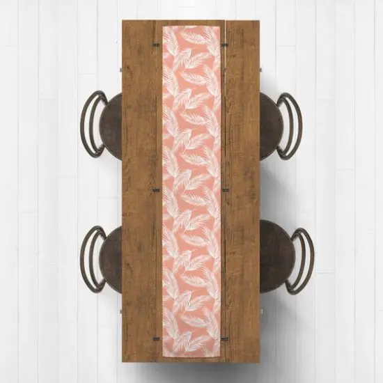 Nature Palm Indoor/Outdoor Table Runner Coral {3}