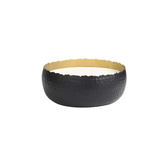 90oz Campfire Scented White 4 Wick Candle in Hammered Matte Black Bowl {3}