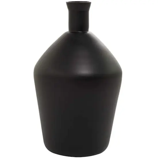 Black Glass Vase 9" x 9" x 15" {5}