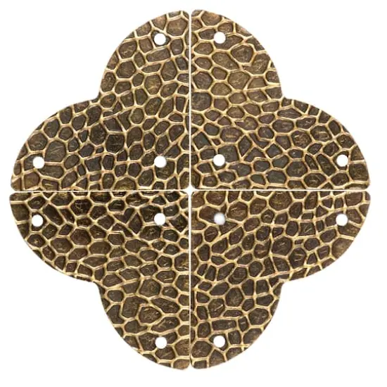 Dritz&reg; Home Antique Brass Small Textured Quatrefoil Corners, 3ct. {5}