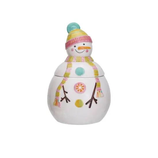 Hello Honey&reg; 9" Multicolor Snowman Stoneware Cookie Jar {1}