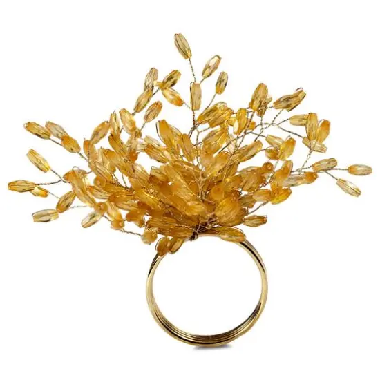 DII&reg; Gold Beaded Burst Napkin Rings, 6ct. {7}
