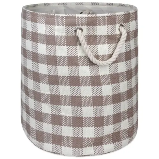 DII&reg; Medium Round Checkers Paper Bin Stone {1}