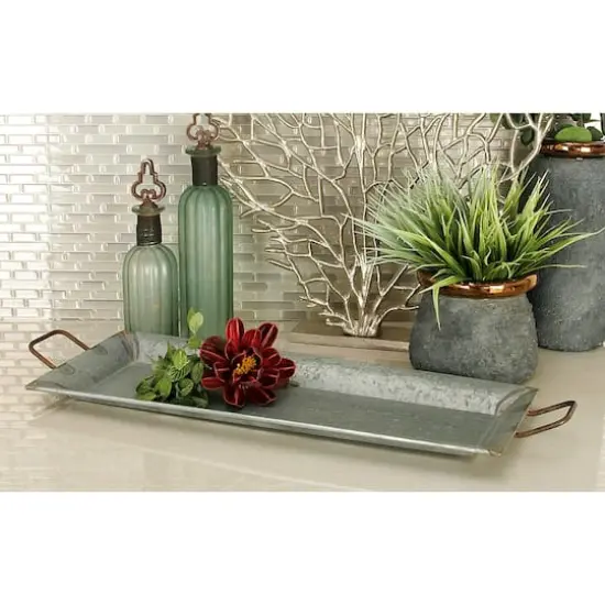 Gray Metal Farmhouse Tray Set {9}