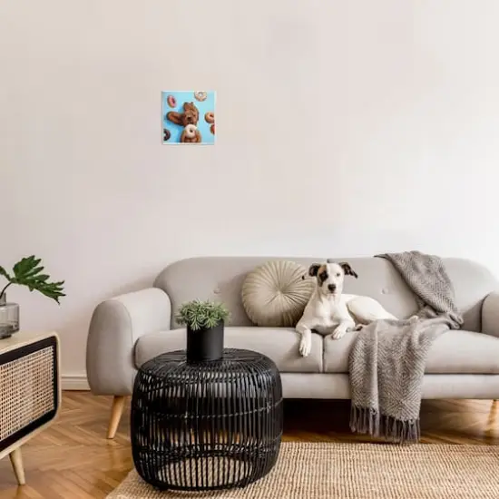 Stupell Industries Funny Dog Licking Donut Wall Plaque Art {3}