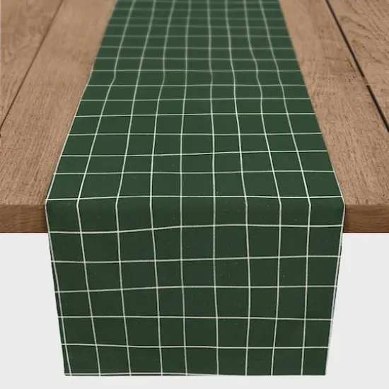 Dark Green Pencil Lines Outdoor Table Runner {4}