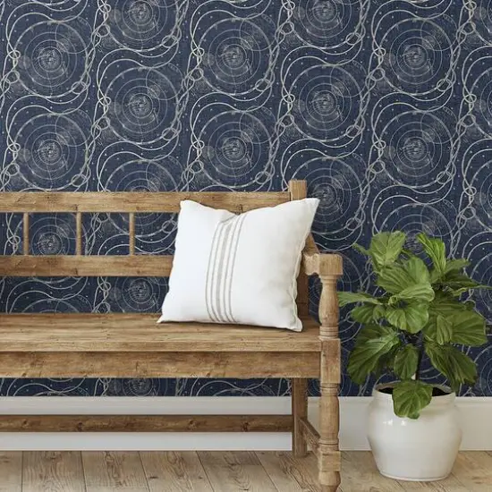 Tommy Bahama&reg; Ropes & Spheres Peel & Stick Wallpaper Indigo {9}