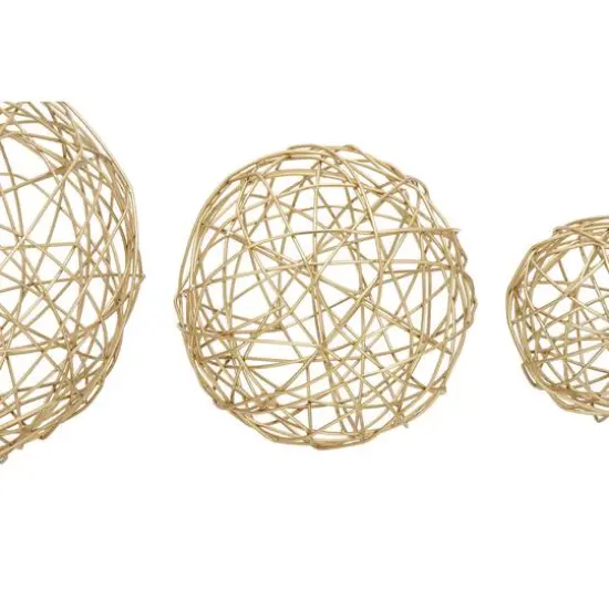 CosmoLiving by Cosmopolitan Gold Metal Contemporary Geometric Sculpture Set {7}