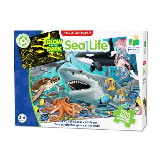 Puzzle Doubles! - Glow in the Dark Sea Life: 100 Pcs {1}