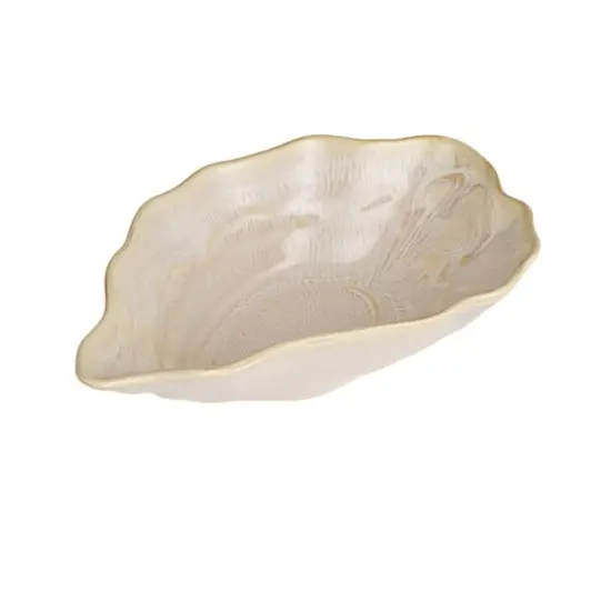 Hello Honey&reg; 7.75" Cream Oyster Shaped Stoneware Bowl {1}
