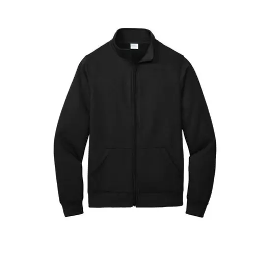 Port & Company® Core Fleece Cadet Full-Zip Adult Unisex Sweatshirt Jet Black {1}