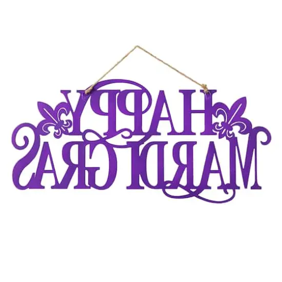 Glitzhome&reg; 24" Metal "HAPPY MARDI GRAS" Wall Decor {6}