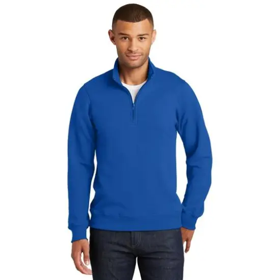 Port & Company&reg; Fan Favorite&trade; Fleece 1/4 Zip Pullover Adult Sweatshirt True Royal {4}