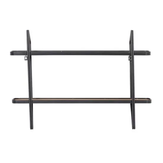 Black Iron and Wood Industrial Wall Shelves, 23" x 32" x 6" {6}