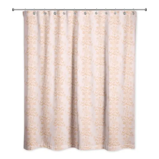 Floral Crest Shower Curtain Orange {1}