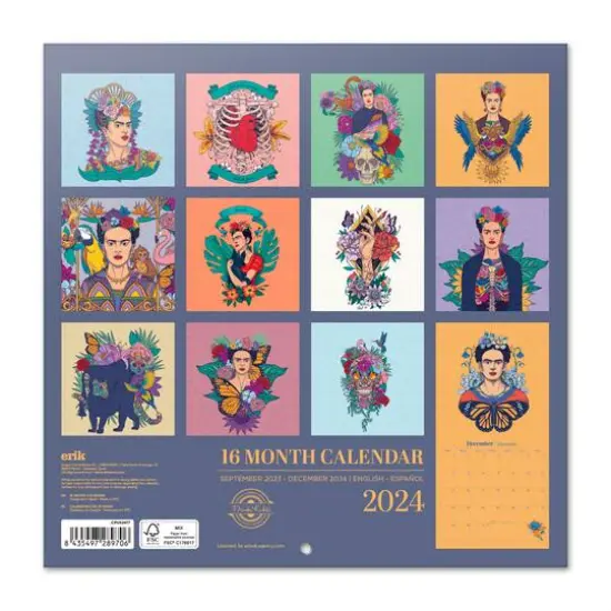 TF Publishing 2024 Frida Kahlo Bilingual Wall Calendar {3}