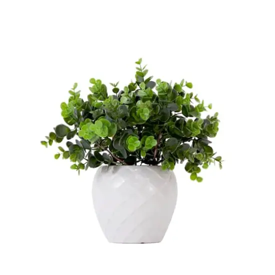 11" Artificial Boxwood Plant with Decorative Planter {1}
