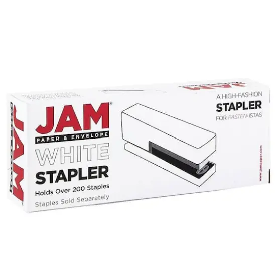 JAM Paper Stapler, Tape Dispenser & Staples Office Trio Kit White/Black {6}