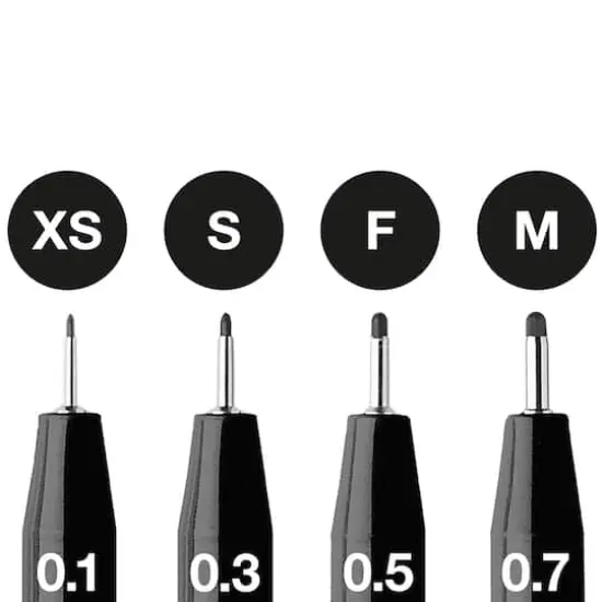 Faber-Castell&reg; PITT&reg; 0.1mm-0.7mm Black 4 Piece Artist Pen Set {3}