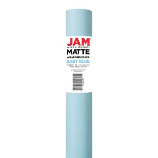 JAM Paper Matte Gift Wrap, 2ct. Light Baby Blue/Pool Blue {5}