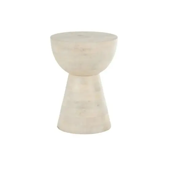 18.25" Cream Mango Wood Accent Table {3}